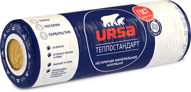 Утеплитель Ursa Geo Теплостандарт рулон 100х1220х6560
